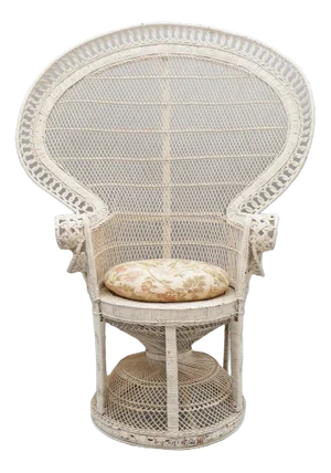 Colleus White Wicker Chair, 1970s