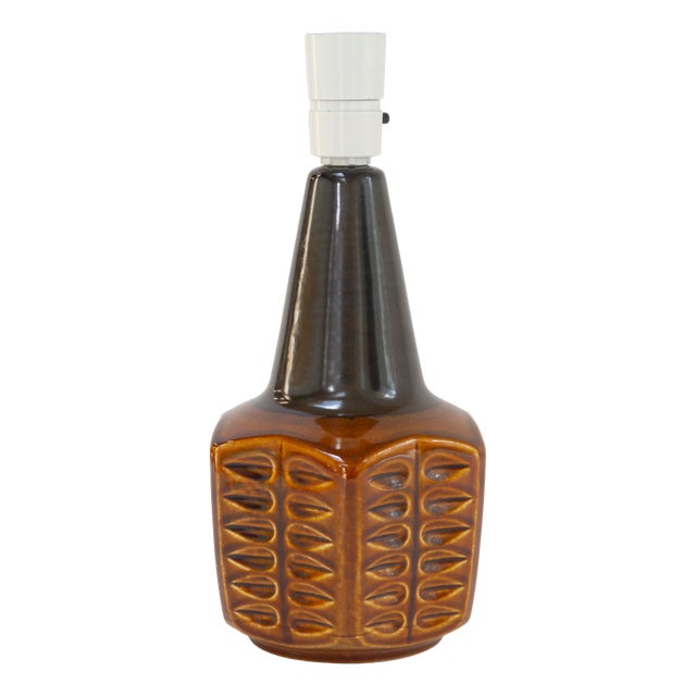 Danish Modern Brown Ceramic Table Lamp by Søholm, 1960s For Sale