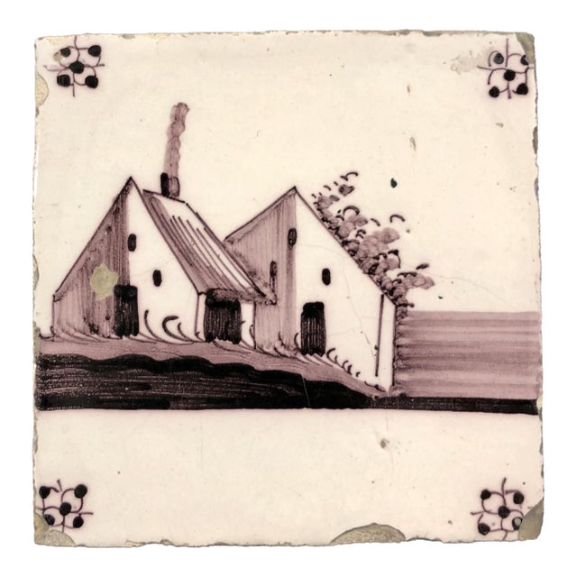 Dutch Antique Landscape Tile For Sale
