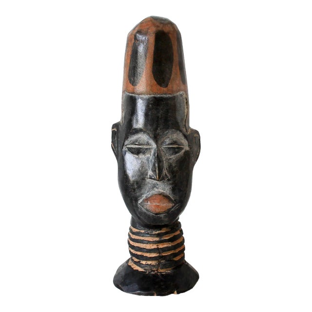 Vintage Hand Carved African Decorative Bust For Sale