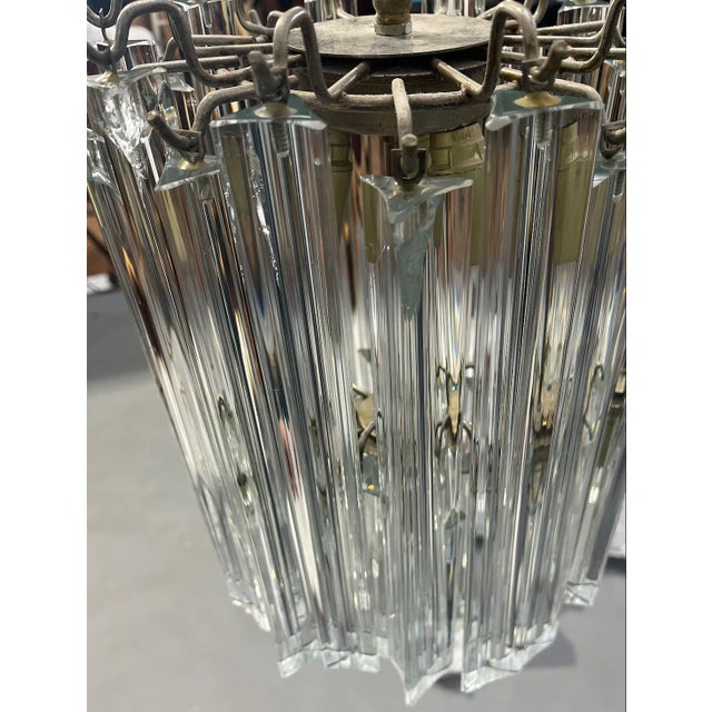 1960s Italian Chandelier in Murano Glass and Steel, 1960s For Sale - Image 5 of 7
