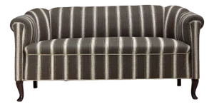 Vintage Danish Two-Seater Sofa in Striped Furniture Wool with Ash Wood Legs, 1950s