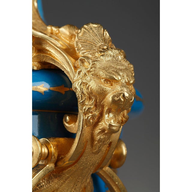 Covered Vases in Polychrome Porcelain in the Style of Sèvres, Set of 2 For Sale - Image 9 of 18