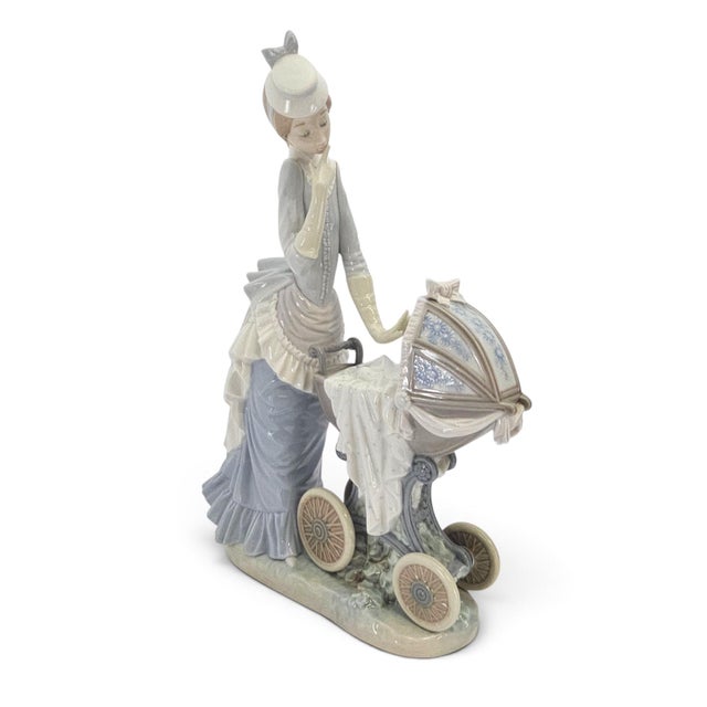 Lladro #4938 Baby's Outing Spanish Porcelain Woman With Baby Carriage For Sale - Image 12 of 12