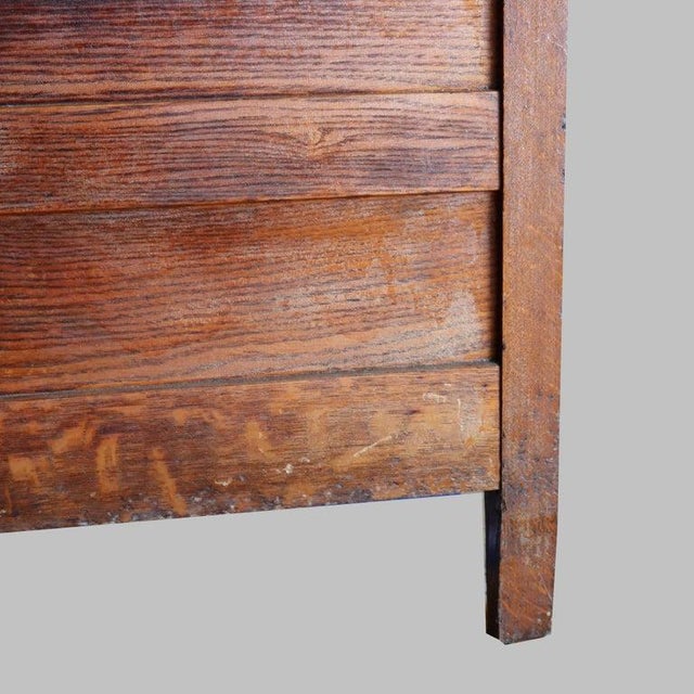 Brown Antique Serpentine Foliate Carved Oak & Mirrored Gentleman’s Chest C1910 For Sale - Image 8 of 12