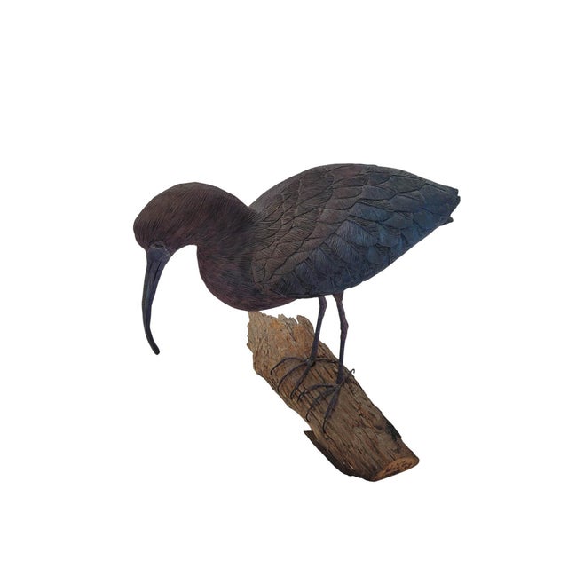 Wood Vintage Glossy Ibis Sculpture For Sale - Image 7 of 16