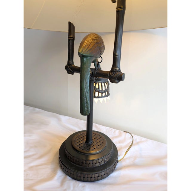 Traditional 1990s Frederick Cooper Parrot Lamps - a Pair For Sale - Image 3 of 6
