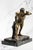 Commanding Vintage Borghese Gladiator Statue Cast Metal Sculpture Statue Marble Base Mid Century Modern Grand Tour Neoclassical For Sale In New York - Image 6 of 15