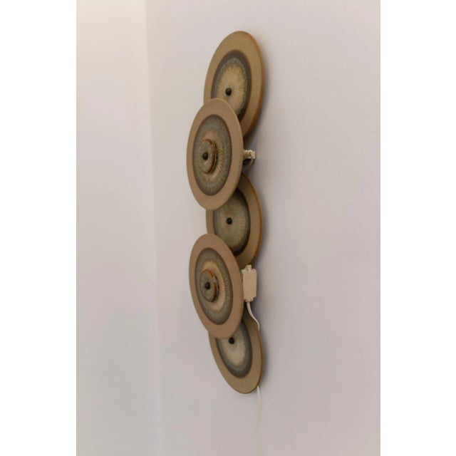 Mid-Century Modern Danish Ceramic Five Disc Wall Lamp from Søholm, 1970s For Sale - Image 3 of 18