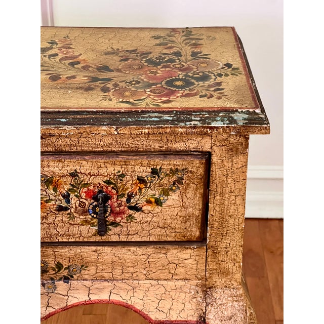 Antique Hand-Painted Console Table/Server, Pennsylvania Dutch Style, C. 1900 For Sale - Image 12 of 17