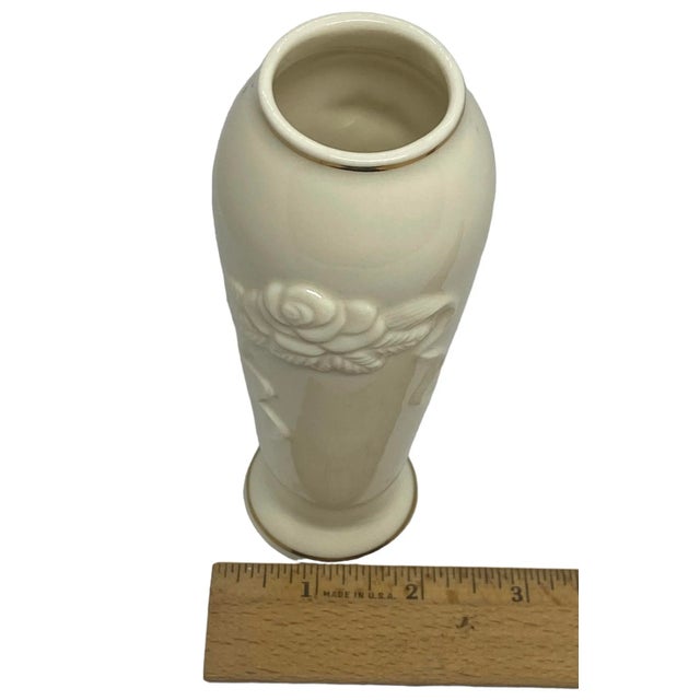 Vintage 1980’s Lenox Rosebud Collection Rose Bloom” Cream Porcelain Bud Vase For Sale - Image 10 of 13
