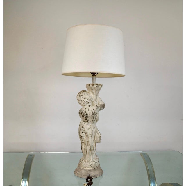 1960s 1960s Poured Concrete Greek Figural Table Lamp For Sale - Image 5 of 12