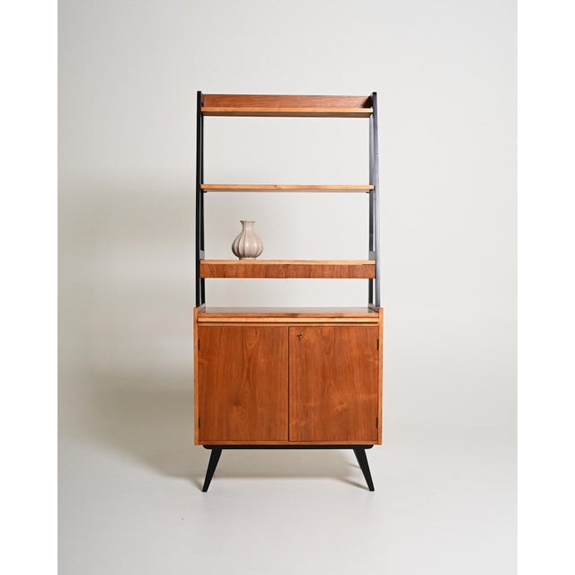 Scandinavian Teak Bookcase with Pull-Out Desk, 1960s For Sale - Image 11 of 11