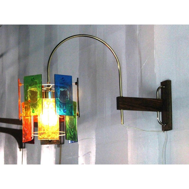 Metal Mid Century Modern Colorful Swivel Wall Sconce Light Fixture For Sale - Image 7 of 7