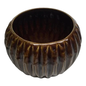 Vintage Ceramic Glazed Ribbed Planter U S A