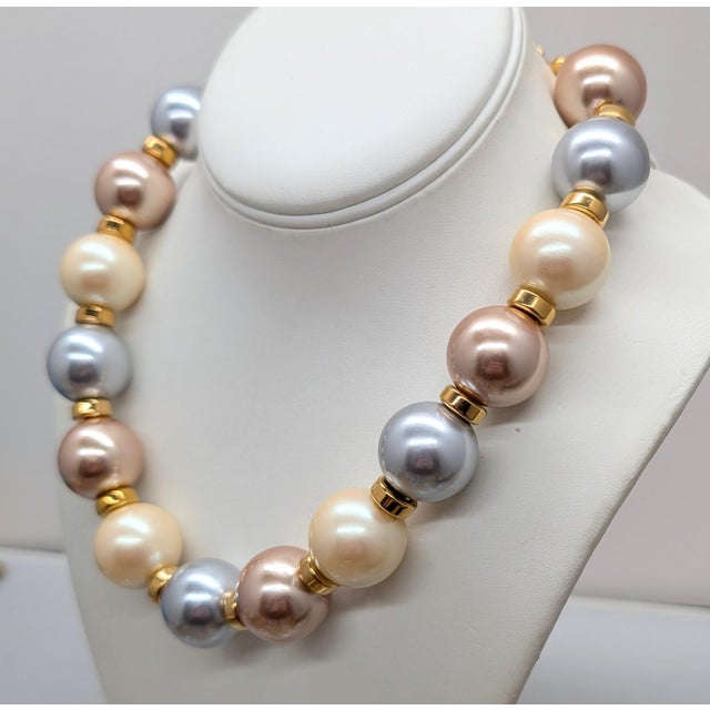 メッキ　アクセサリー　MONET パール 楽天市場】□美品□ MONET モネ パール ネックレス ペンダント