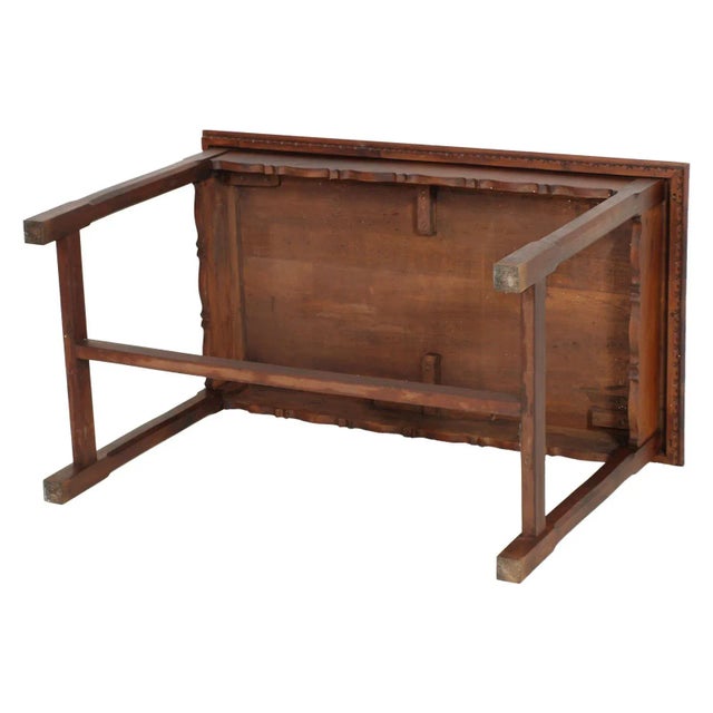 Wood Austrian Solid Walnut Art Nouveau Table from Wiener Werkstätte, 1900s For Sale - Image 7 of 8