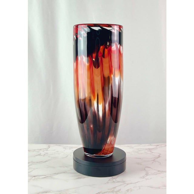 Fratelli Toso Mid 20th Century Murano Fratelli Toso Cased Art Glass Pulled Feather (Fenicio) Flame Vase - 13.75" For Sale - Image 4 of 12