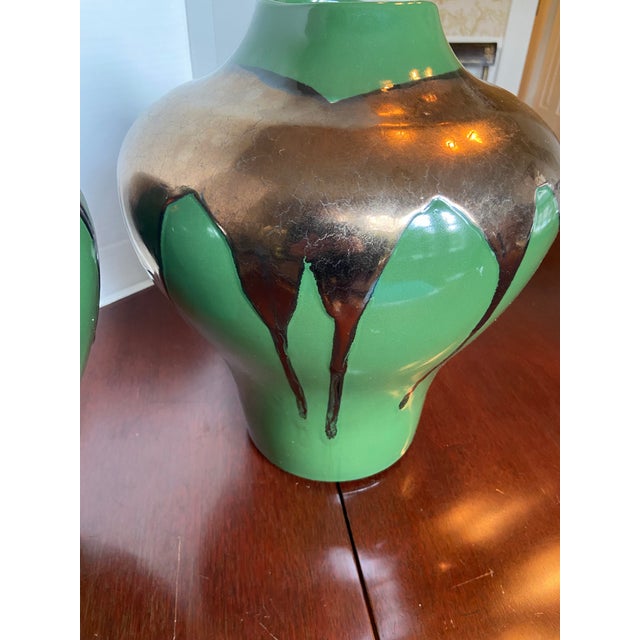 Gemstone 1980s Post-Modern Haeger Lava Glaze Vases - a Pair For Sale - Image 7 of 8