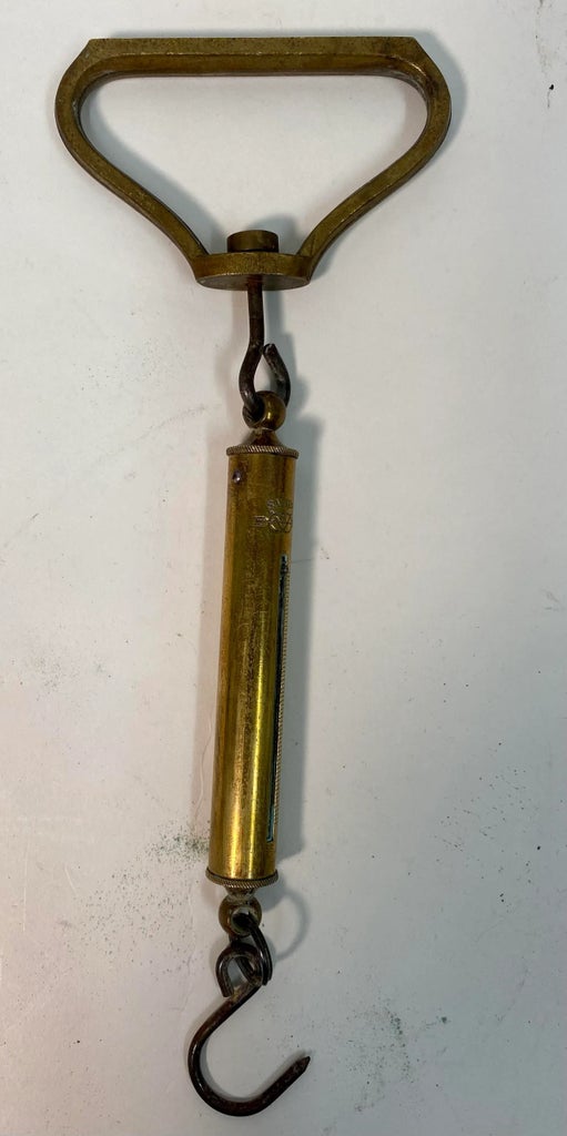Antique Brass Salter 30 Lb. Spring Balance Fishing Scale From