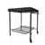 Black Mathieu Matégot Metal Bar Cart, Glass Lower Shelf, Pleated Apron, France, 1950s For Sale - Image 8 of 17