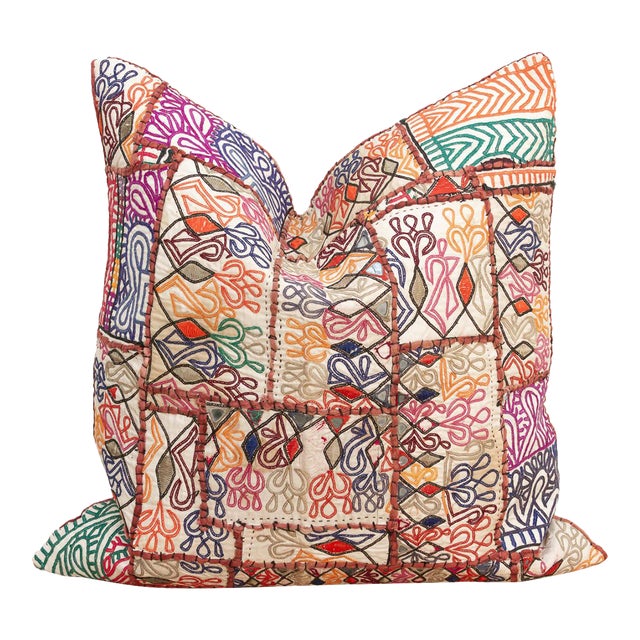Large Bohemian Jaisalmer Antique Pillow For Sale