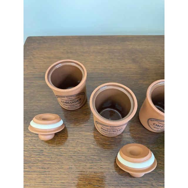 Orange Terracotta Farmhouse Kitchen Jars, 1950s, Set of 12 For Sale - Image 8 of 11