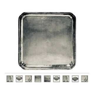 Antique English Silverplate Armorial Crest Tray, Coat of Arms, 15.5", C. 1900 For Sale