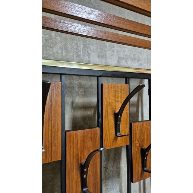 1940s Mid-Century Modern Hallway Coat Rack with Mirror by Alfred Hendrickx for Belform, Belgium, 1940s For Sale - Image 5 of 18