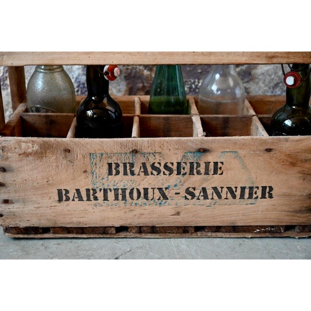 1940s Wooden Bottle Case from Brasserie Barthoux Saunier, 1940s For Sale - Image 5 of 8