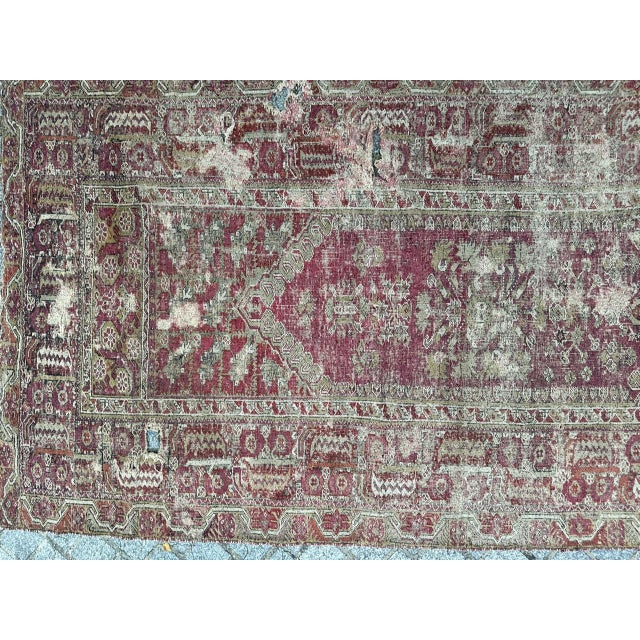18th Century Distressed Turkish Ghyordes Rug For Sale - Image 3 of 18