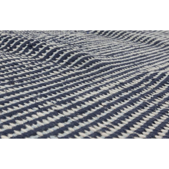 Contemporary striped blue flat-weave wool rug by Doris Leslie Blau. Size: 12'8" × 25'3" (386 × 769 cm). Flat weave rugs...