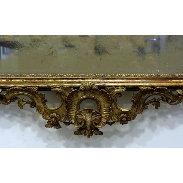 Gold Antique Neapolitan Louis XV Giltwood Mirror with Mercury Glass, 19th Century For Sale - Image 8 of 10