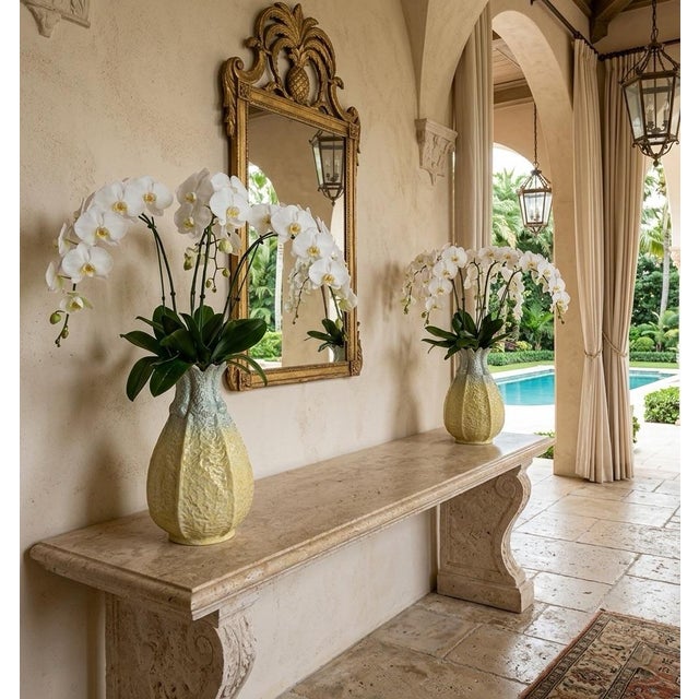 Pair of Vintage Italian Ceramic Pineapple Vases For Sale In West Palm - Image 6 of 9