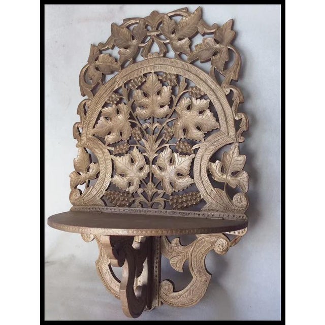 Antique Hand Carved Wood Shelf With Leaf Motif, Victorian, Cottage For Sale - Image 6 of 9