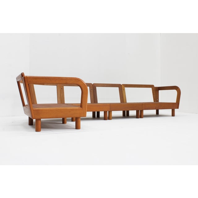 Brown Mid-Century Danish Corner Sofa in Teak by Olsen Laursen, 1960s, Set of 5 For Sale - Image 8 of 15
