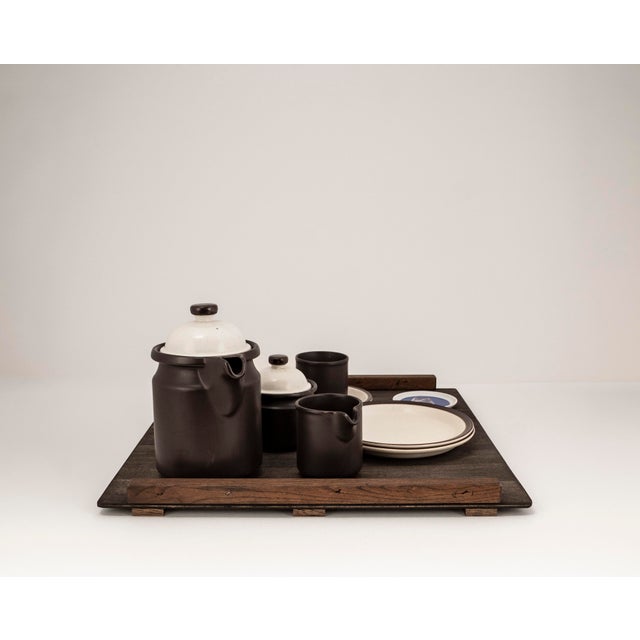 Wood Brutalism Tête-À-Tête for Two on Wooden Tray from Doverstone & Fürstenberg, 1960s For Sale - Image 7 of 14