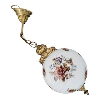 Louis XV Hall Lamps in Glass and Brass, Belgium, 1970s, Set of 2 For Sale