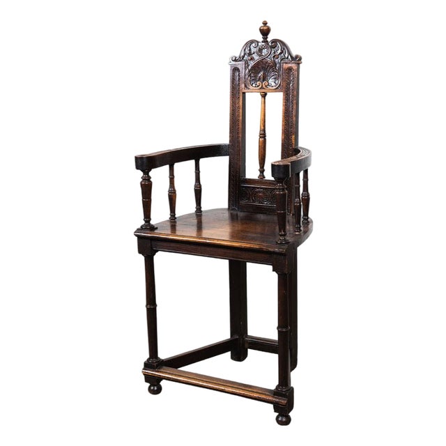 Antique Wooden Armchair For Sale