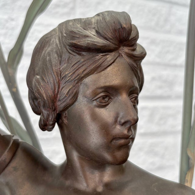 Brown Antique Art Nouveau Table Lamp by Paul Aichele, Germany, 1910s For Sale - Image 8 of 18