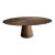 Custom Mid-Century Style Walnut Oval Dining Table With Pedestal Base For Sale
