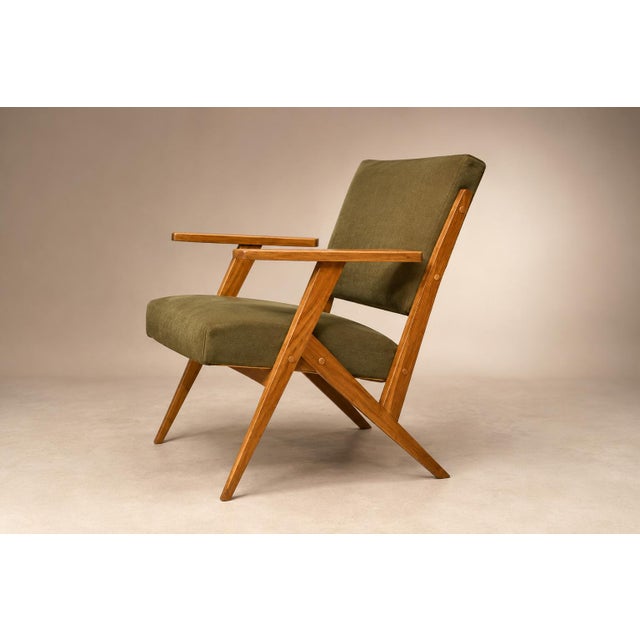Brazilian Modern Armchair by José Zanine Caldas in Pau Marfim & Dedar Velvet, 1950s For Sale - Image 15 of 18