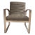 Modern Leather Lounge Chair W/Channel Stitching For Sale