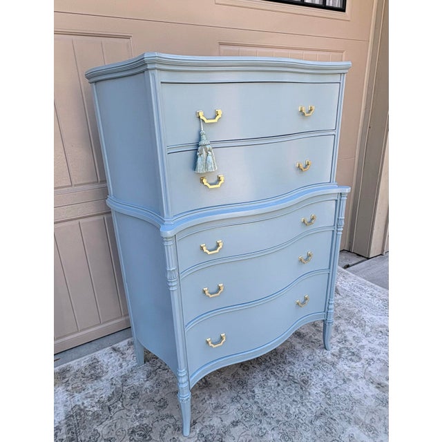 1950s Vintage Tall Chest on Chest White Furniture Co. Chest of Drawers For Sale - Image 5 of 12