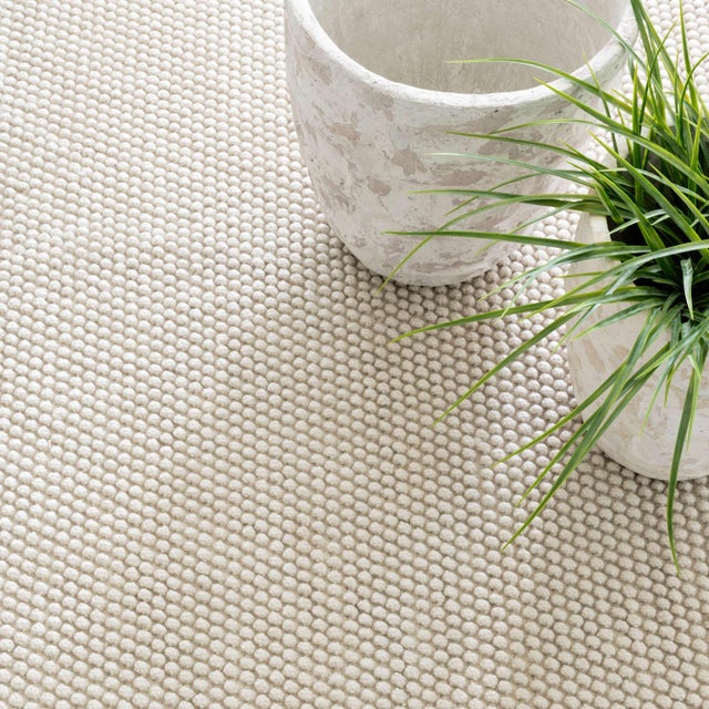 The chunky, ropey, pebbled texture and organic stonewashed look of this rug is just like jute, but look closely, it's...
