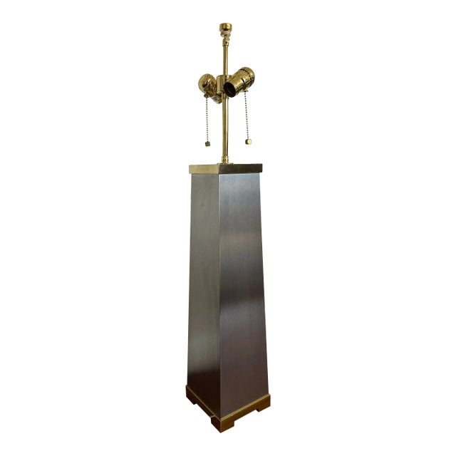 J Robert Scott Lithic Steel & Brass Table Lamp Sally Sirkin Lewis For Sale
