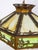 Early 20th Century Pale Green-Amber Slag Glass Pendant Light With Scenic Trim For Sale - Image 4 of 12