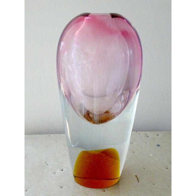 Mid-Century Modern Pink Glass Vase, 1960s For Sale - Image 3 of 10