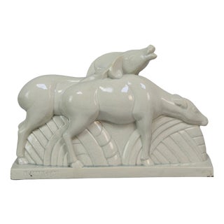 Art Deco Deer Figurine by Lemanceau for Saint Clement, 1920s-1940s For Sale