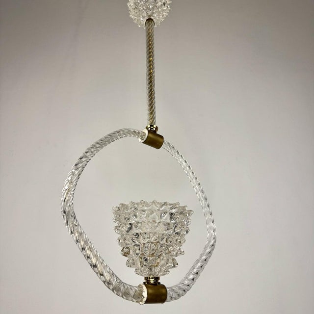 Rostrato Murano Glass Pendant Lamp, Italy, 1940s For Sale - Image 9 of 12